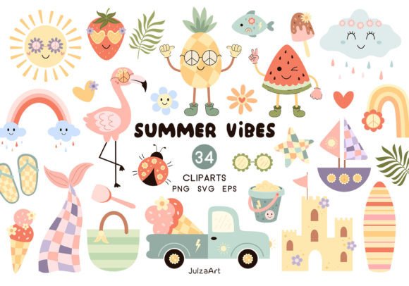 Download Retro Summer Vibes Clipart, Summer Png - Retro summer Collection
