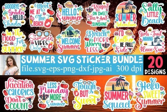 Download Summer SVG Sticker Bundle - Summer svg Collection