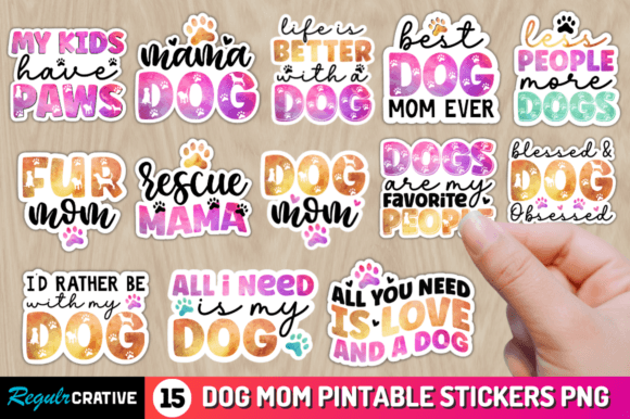 Download Dog Mom Sticker PNG  Bundle - Sticker png Collection