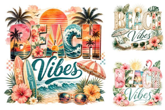 Download Retro Summer Beach Vibes PNG - Retro summer Collection