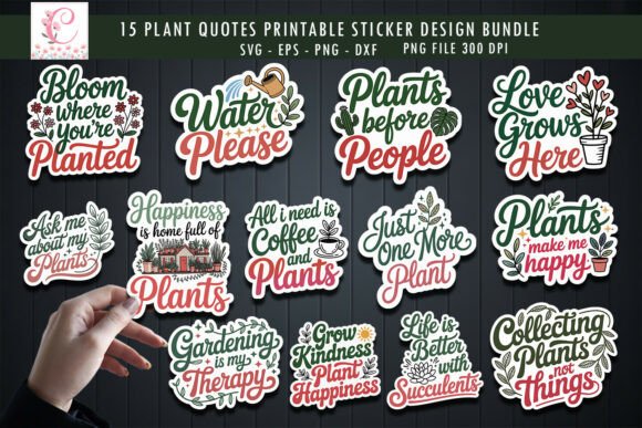 Download Plant Quotes Sticker Bundle, Gardening - Quotes sticker Collection