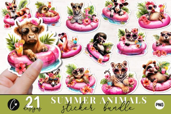 Download Summer Animals Sticker PNG Bundle - Sticker png Collection