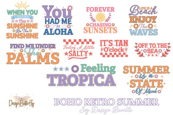 Download Boho Retro Summer Beach SVG Bundle - Retro summer Collection