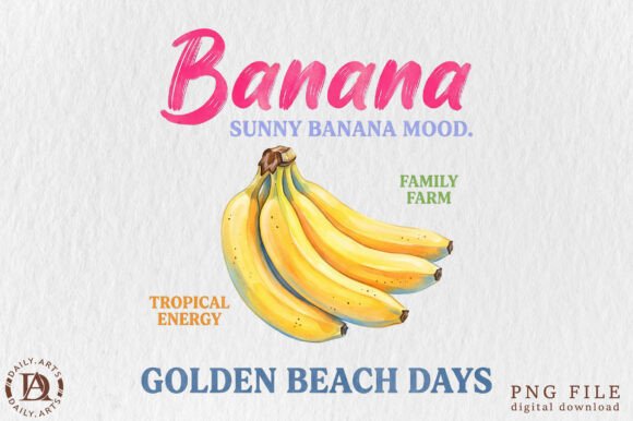 Download Retro Summer Banana Tropical Fruit PNG - Retro summer Collection