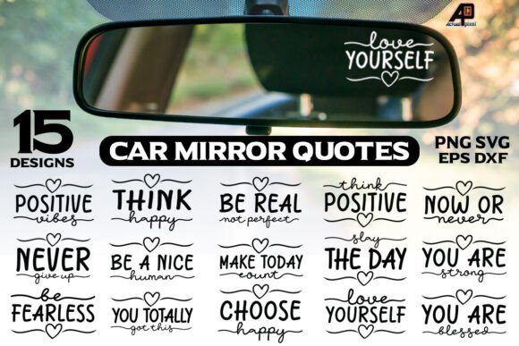 Download Car Mirror Saying Quotes Sticker Bundle - Quotes sticker Collection
